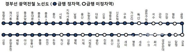 경부선 광역전철 노선도(천안시청 제공)