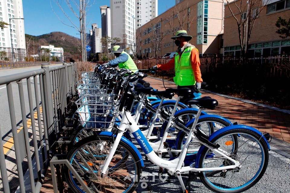공영자전거 어울링 방역활동