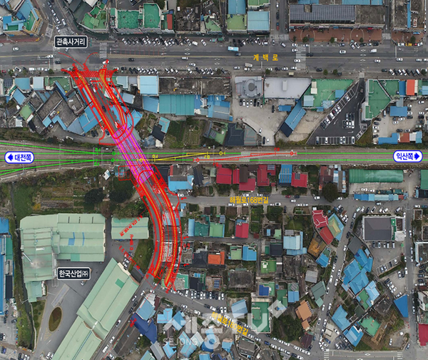 관촉건널목 입체화 위치도 (충남 논산시 취암동)