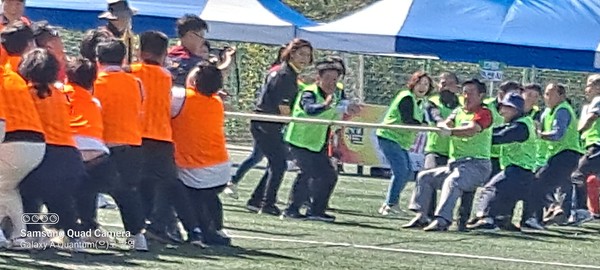 향군70주년 대전ㆍ충남향군 체육대회 줄다리기에 온 힘을 쏟는 회원들