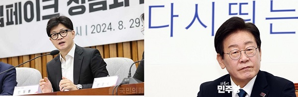 한동훈 국민의힘 대표와 이재명 더불어민주당 대표[출처=국민의힘·더불어민주당]