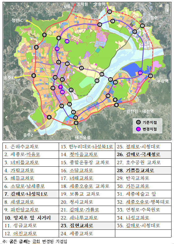 제23차 교통량조사 지점 위치도/사진제공=행복청