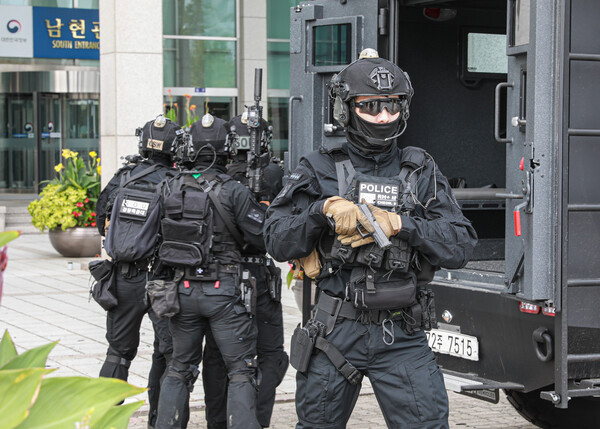 대전경찰청 주관 2025년 대테러 합동 훈련 진행 모습/사진제공=대전경찰청