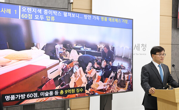 박해영 국세청 징세법무국장이 브리핑을 진행하고 있다./사진제공=국세청