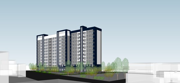 신혼·청년 공공임대주택 신축건물 배치도 및 투시도/사진=금산군 도시건축과