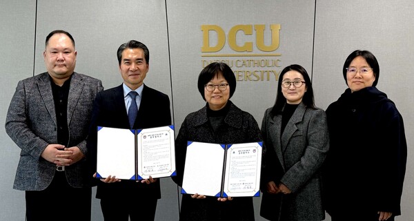 목원대 RISE 사업단과 경북 RISE U-늘봄 사업단 간의 업무협약식 기념촬영 모습/사진제공=목원대