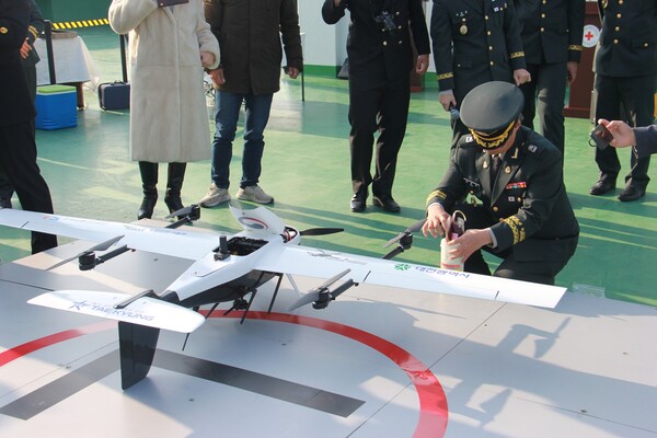 국내 최초 도심 무인항공 혈액배송 실증 진행 모습/사진제공=대전시청